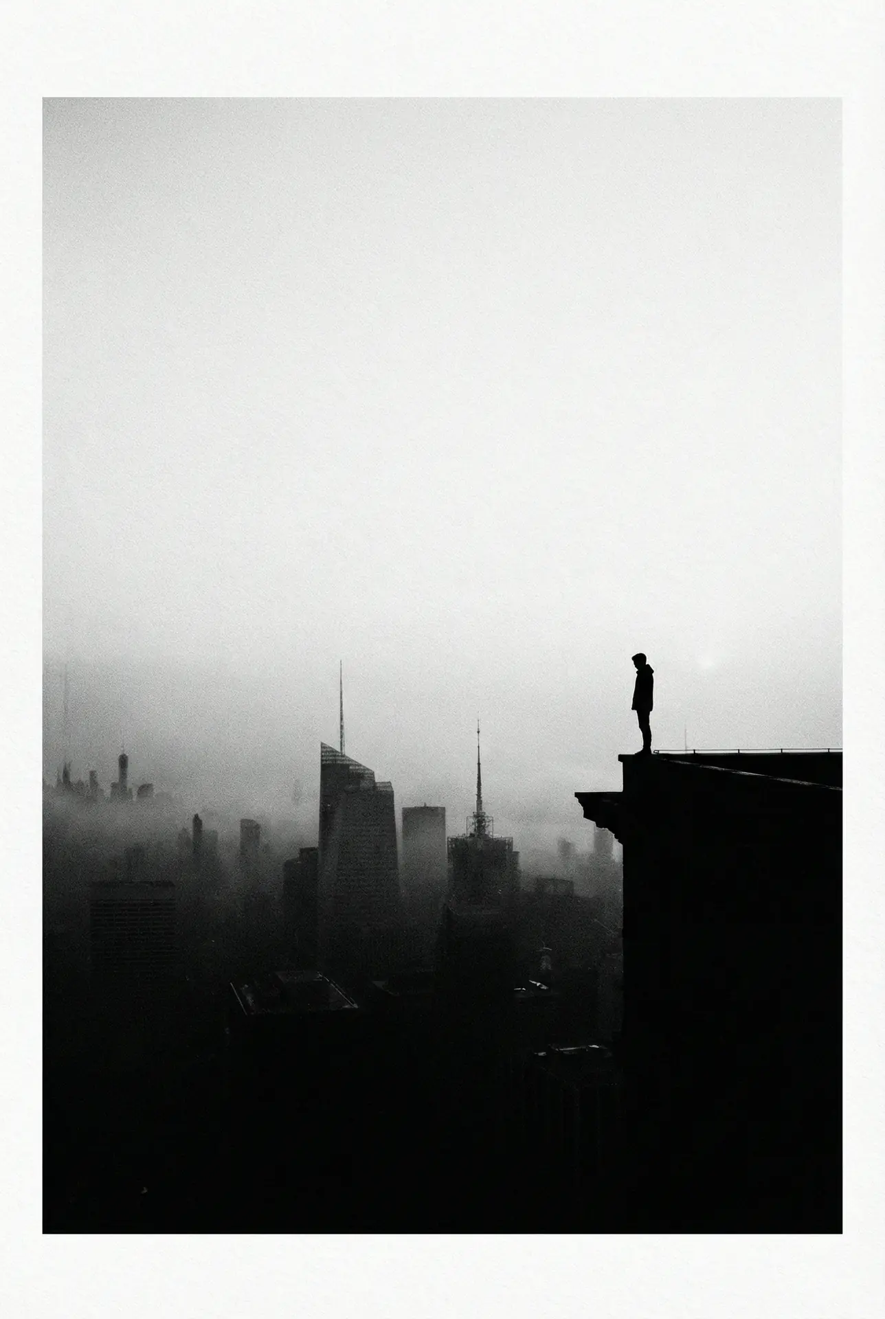 独立电影 海报：天台上俯瞰城市的剪影